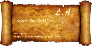 Loosz Arikán névjegykártya